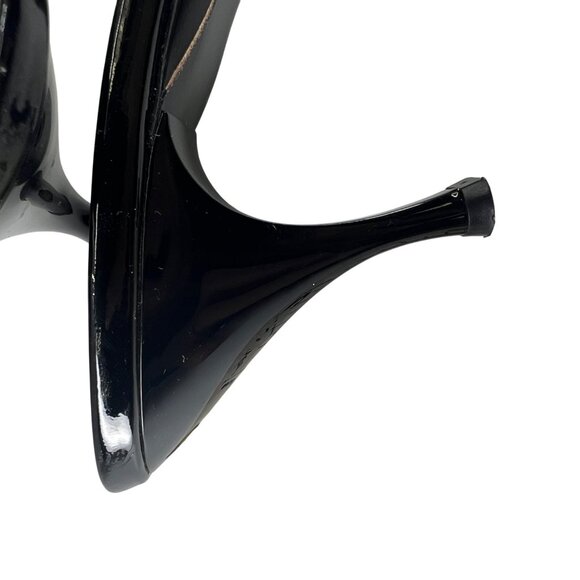 Salvatore Ferragamo Womens Black Leather Peep Toe Kitten Heel Sandals Size 8B - Picture 3 of 10